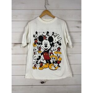 Vintage Mickey Mouse Shirt Adult Large Disney Cartoon AOP Graphic Tee 90s